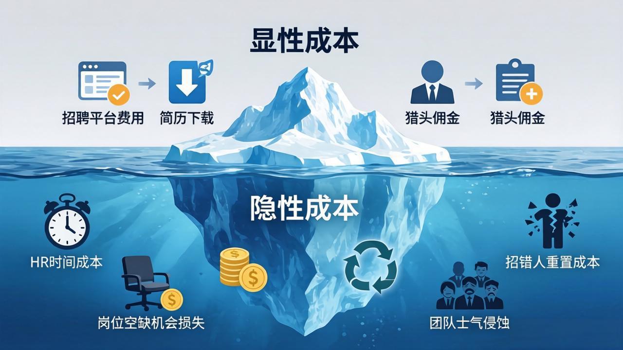 传统招聘模式下企业显性与隐性用工成本的结构性分析